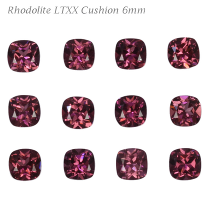 6mm Cushion Light Pink Rhodolite