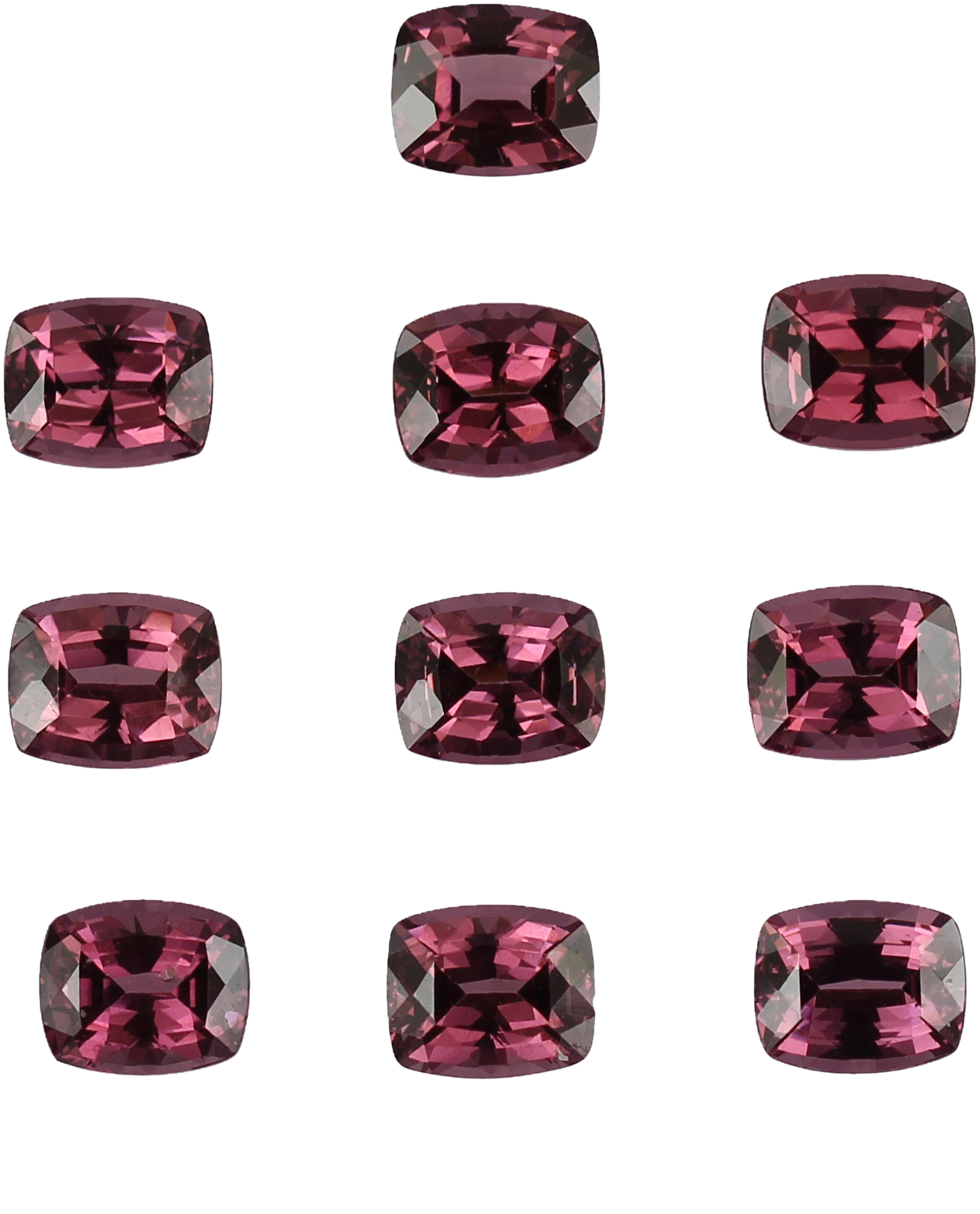 6x5mm Cushion Open Burgundy Rhodolite