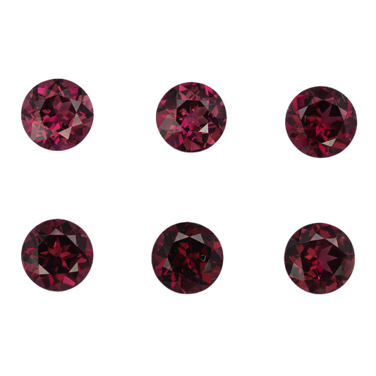 9mm Round Open Burgundy Rhodolite