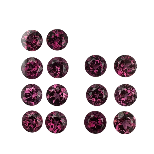 8.5mm Round Open Burgundy Rhodolite