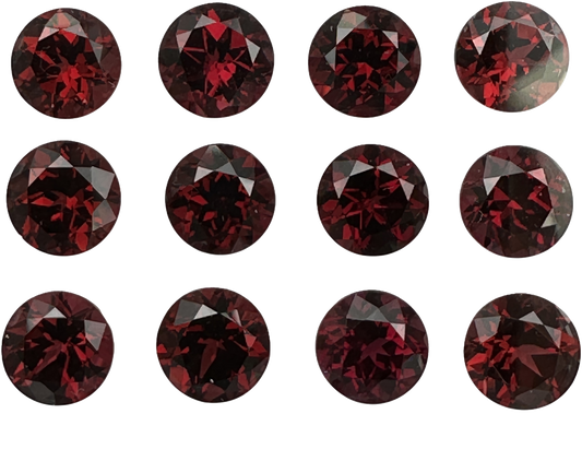 8mm Round Reddish Rhodolite