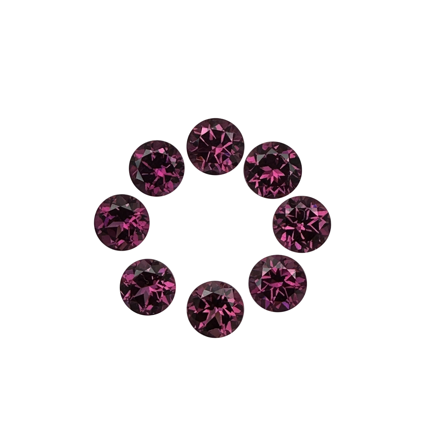 7mm Round Open Burgundy Rhodolite