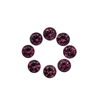 7mm Round Open Burgundy Rhodolite