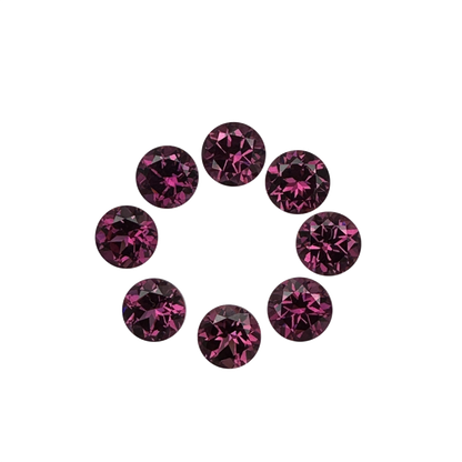 7mm Round Open Burgundy Rhodolite