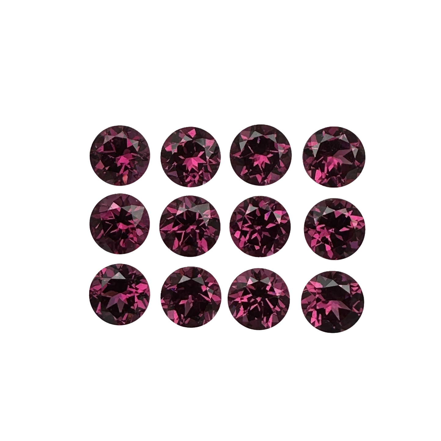 7mm Round Open Burgundy Rhodolite