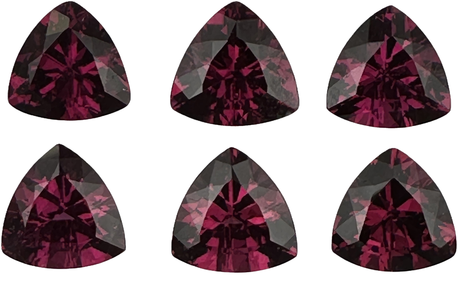 9mm Trillion Open Burgundy Rhodolite