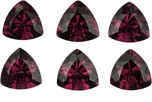 9mm Trillion Open Burgundy Rhodolite