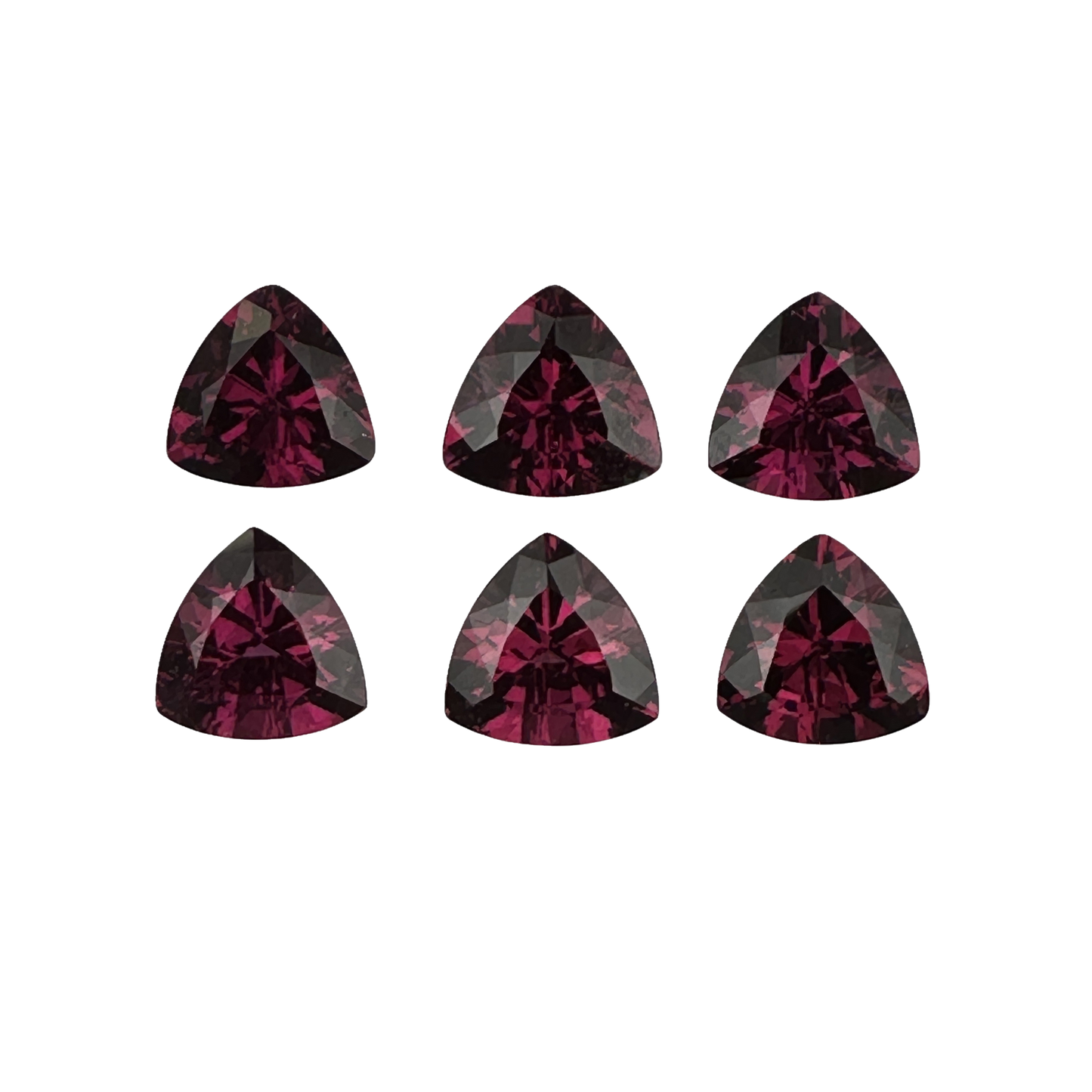 9mm Trillion Open Burgundy Rhodolite