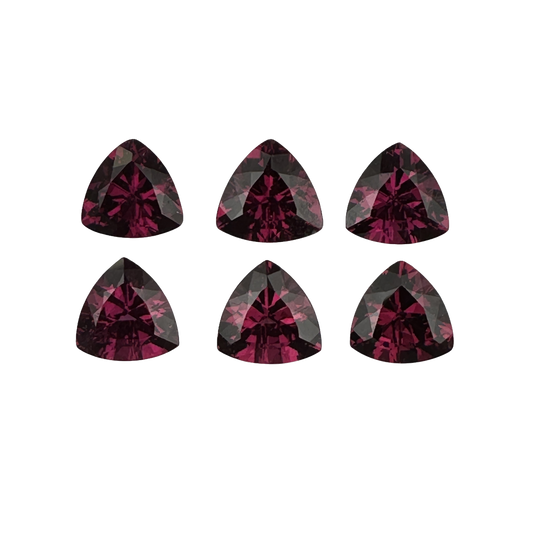 9mm Trillion Open Burgundy Rhodolite
