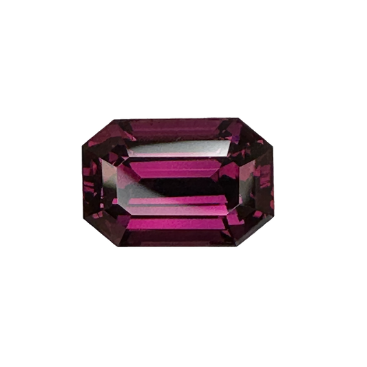 9.68ct Emerald Cut Open Burgundy Rhodolite