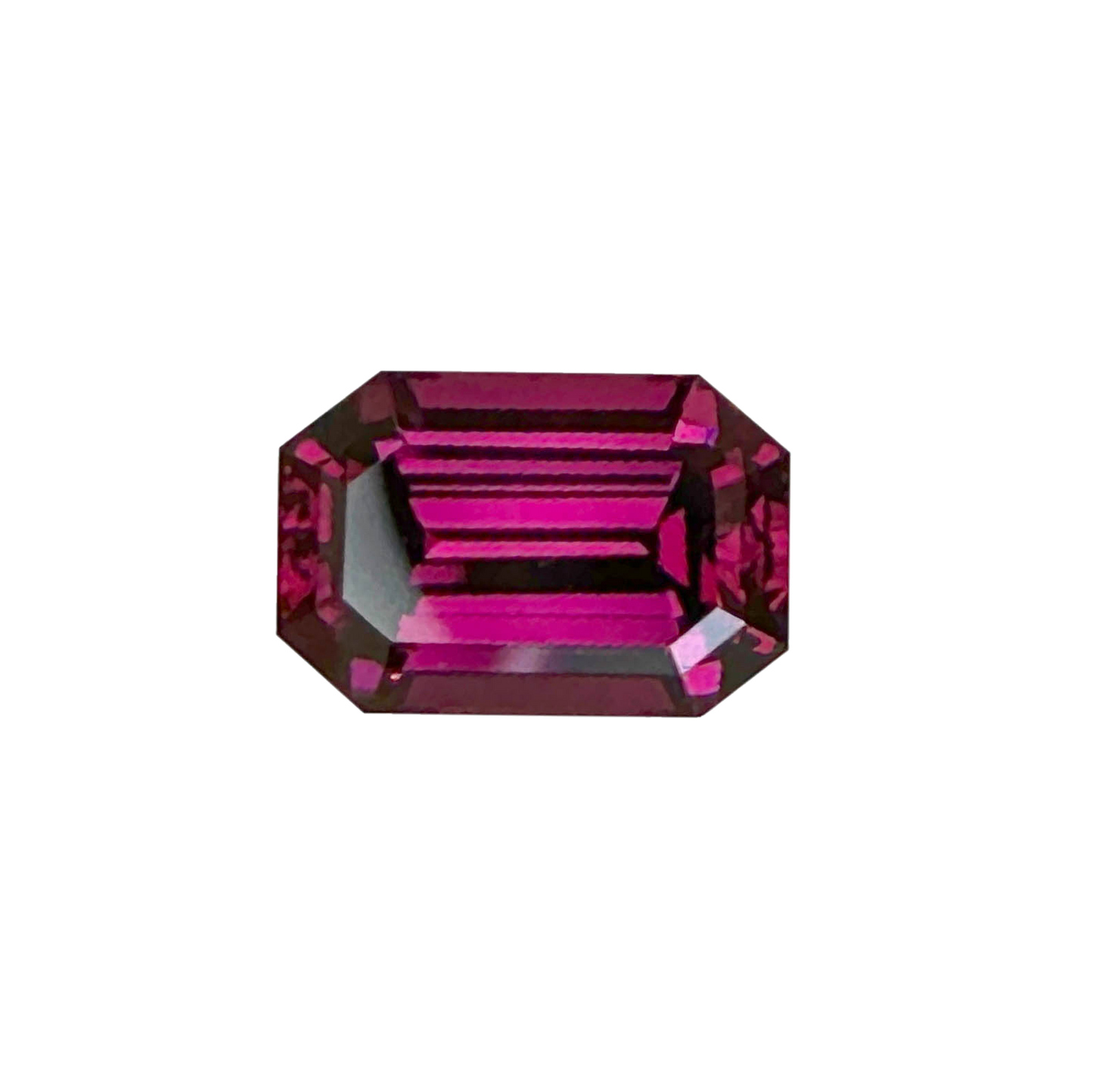 9.68ct Emerald Cut Open Burgundy Rhodolite