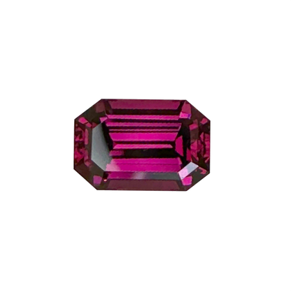 9.68ct Emerald Cut Open Burgundy Rhodolite