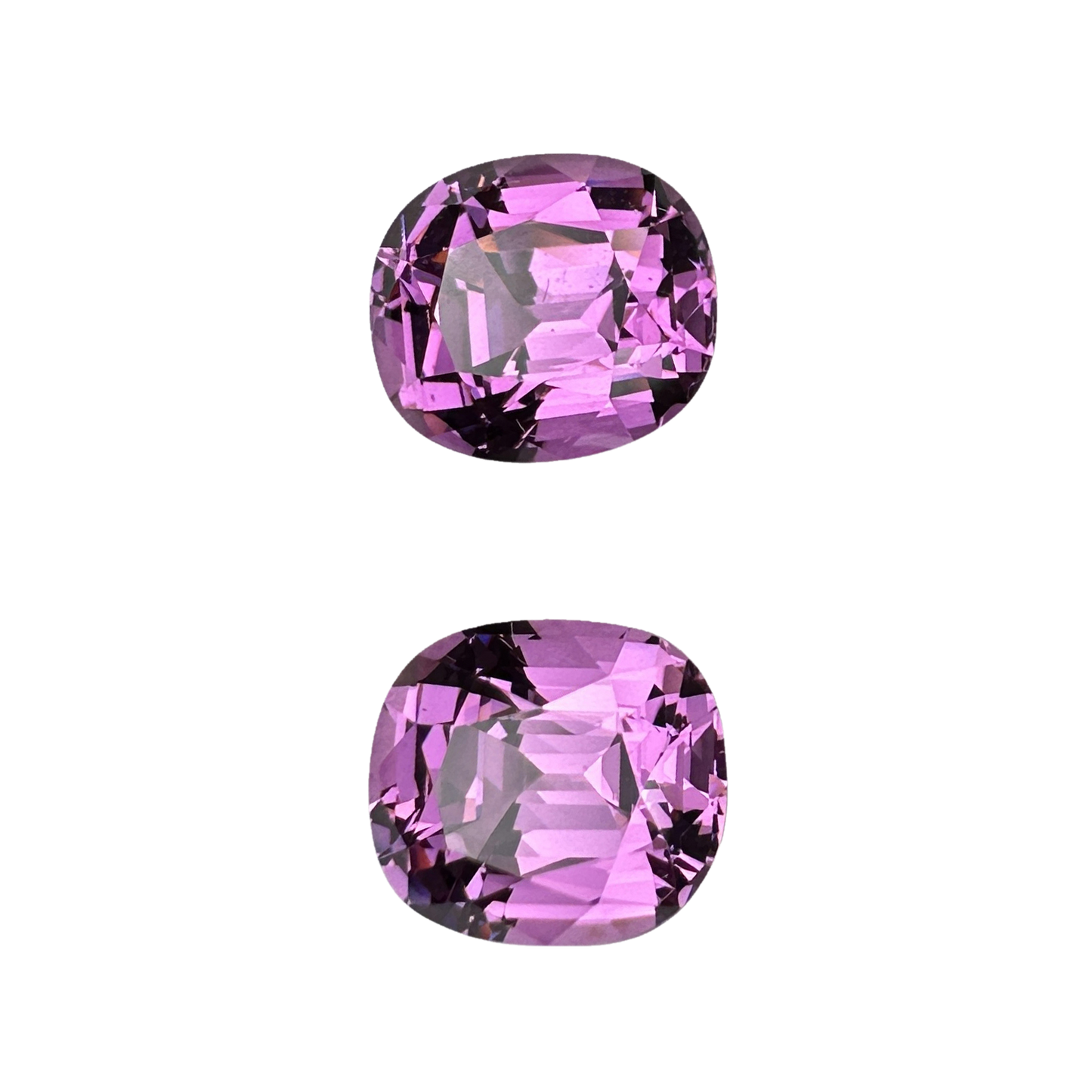 4ct Cushion Light Pink Rhodolite Pair