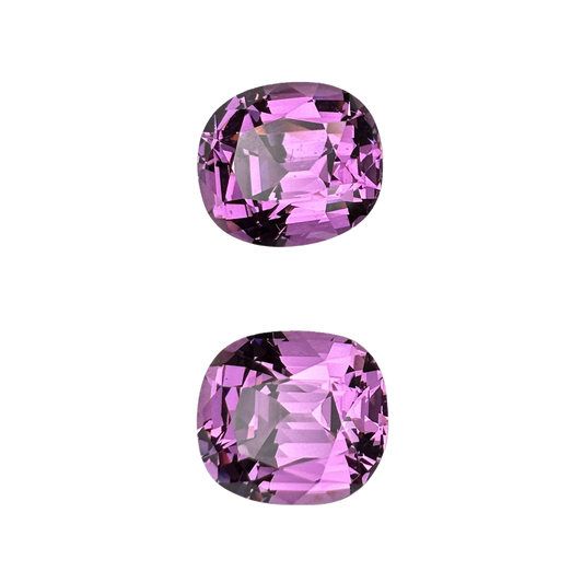 4ct Cushion Light Pink Rhodolite Pair