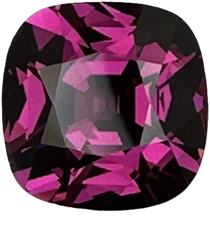 5.66ct Cushion Open Burgundy Rhodolite