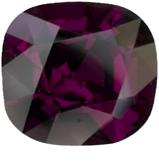 4.3ct Cushion Open Burgundy Rhodolite