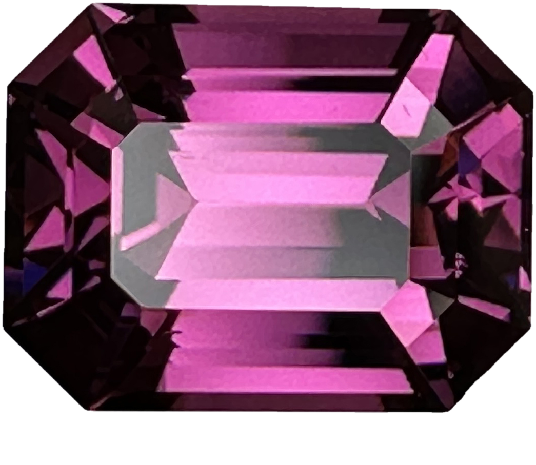 6.08ct Emerald Cut Magenta Rhodolite