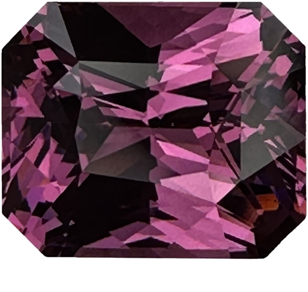 3.06ct Emerald Cut Pink Rhodolite