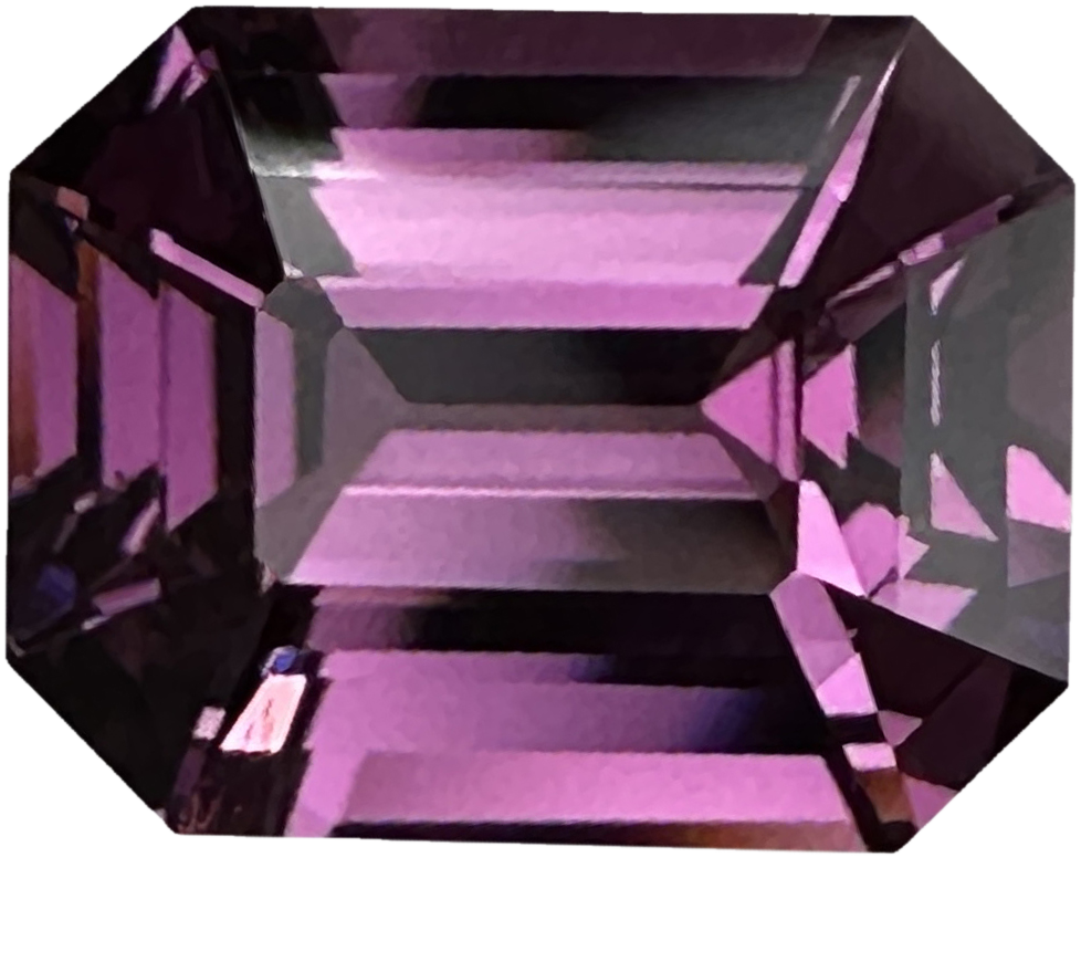 2.95ct Emerald Cut Pink Rhodolite