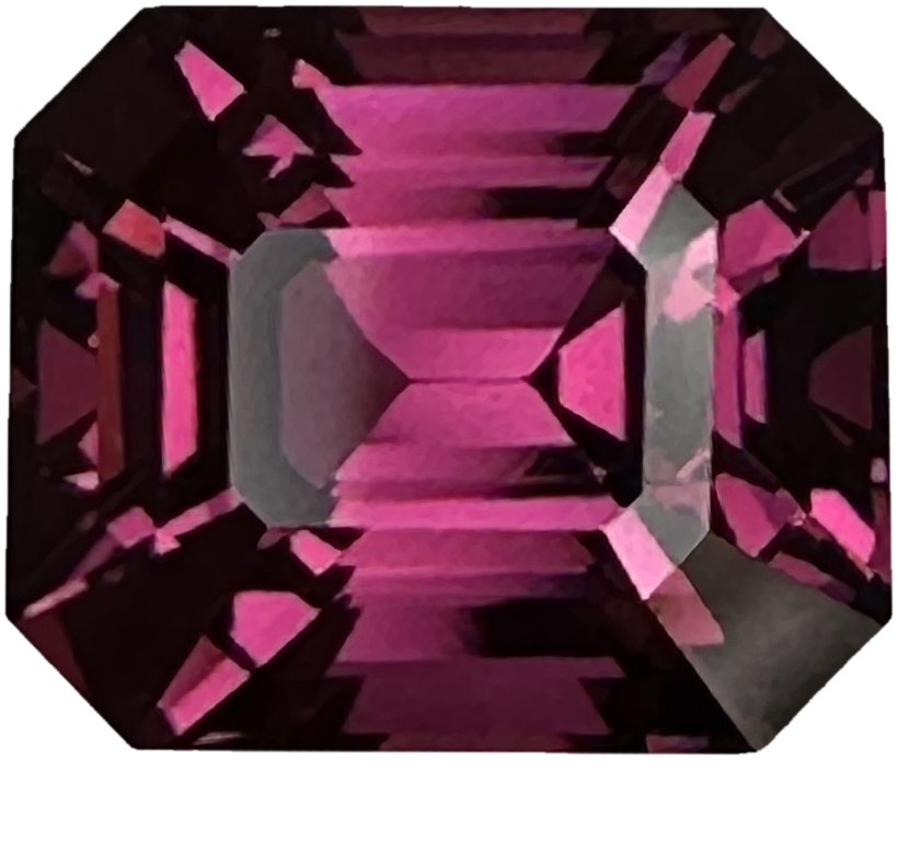 5.83ct Emerald Cut Open Burgundy Rhodolite