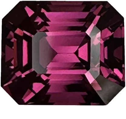 5.83ct Emerald Cut Open Burgundy Rhodolite