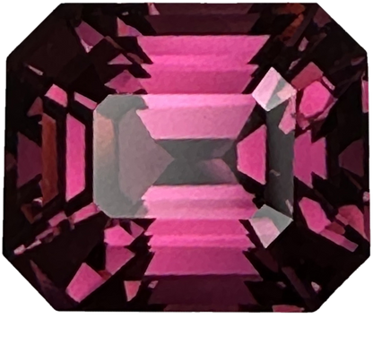 5.83ct Emerald Cut Open Burgundy Rhodolite