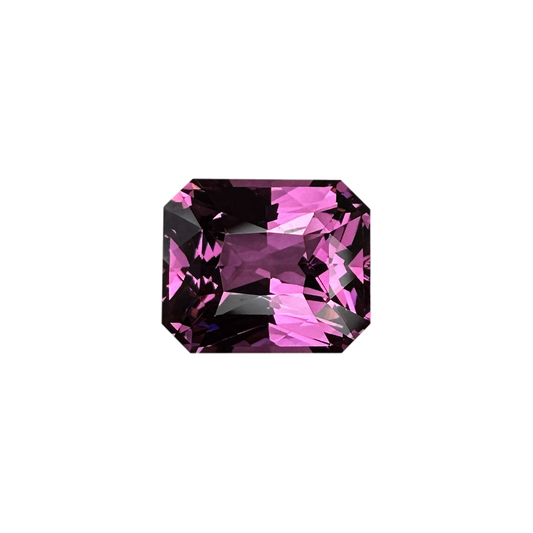 4.47ct Emerald Cut Pink Rhodolite