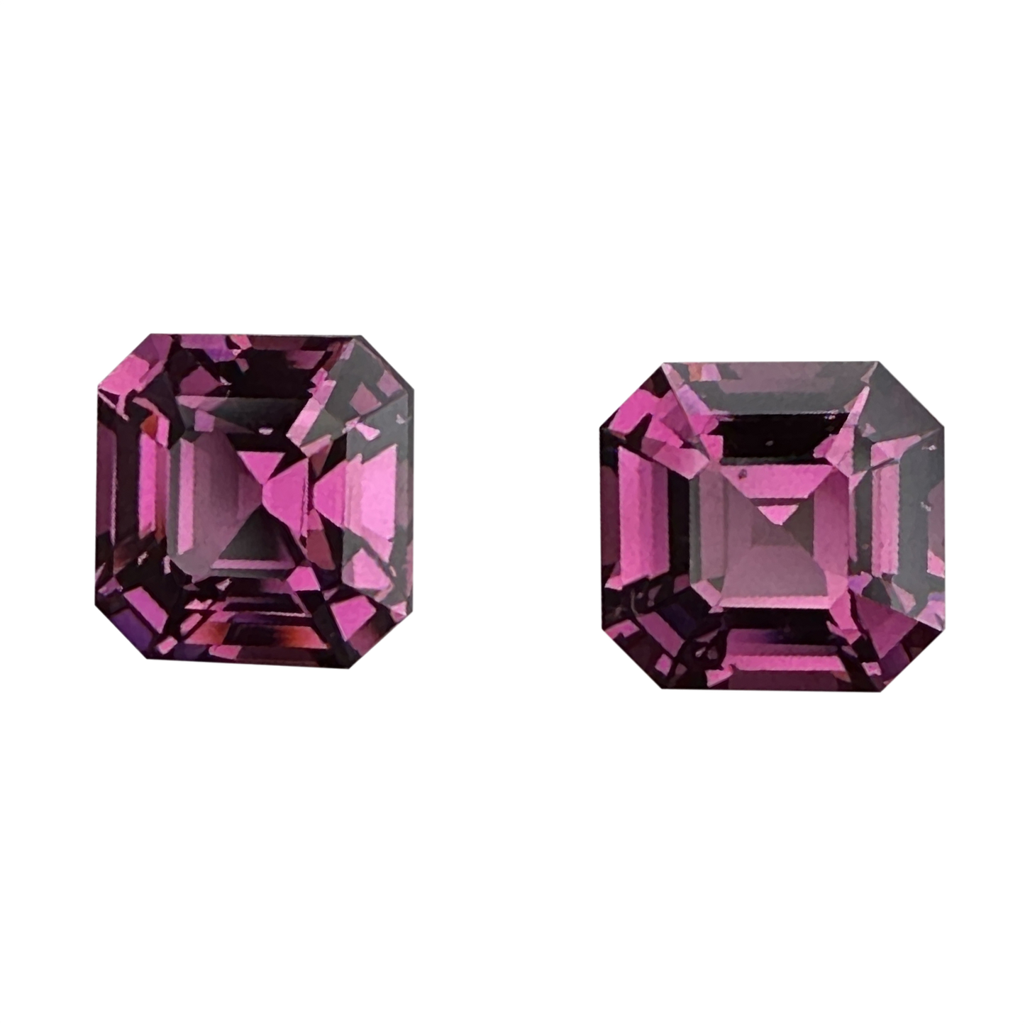 10.44ct Octagon Magenta Rhodolite Pair