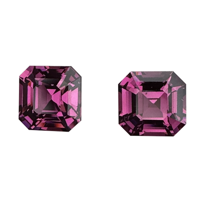 10.44ct Octagon Magenta Rhodolite Pair