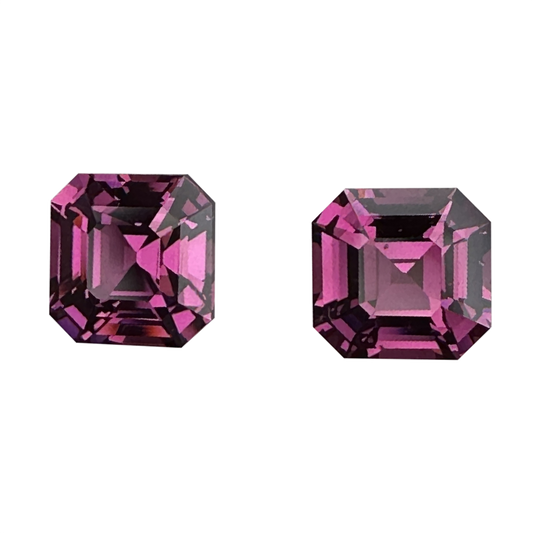 10.44ct Octagon Magenta Rhodolite Pair