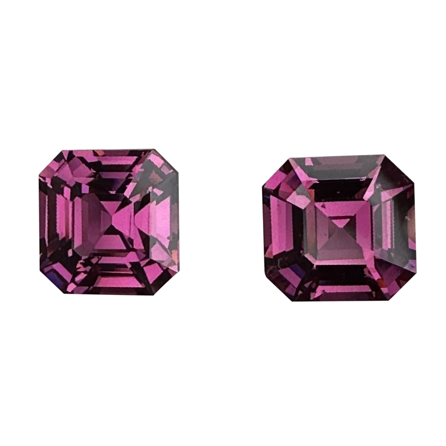 10.44ct Octagon Magenta Rhodolite Pair