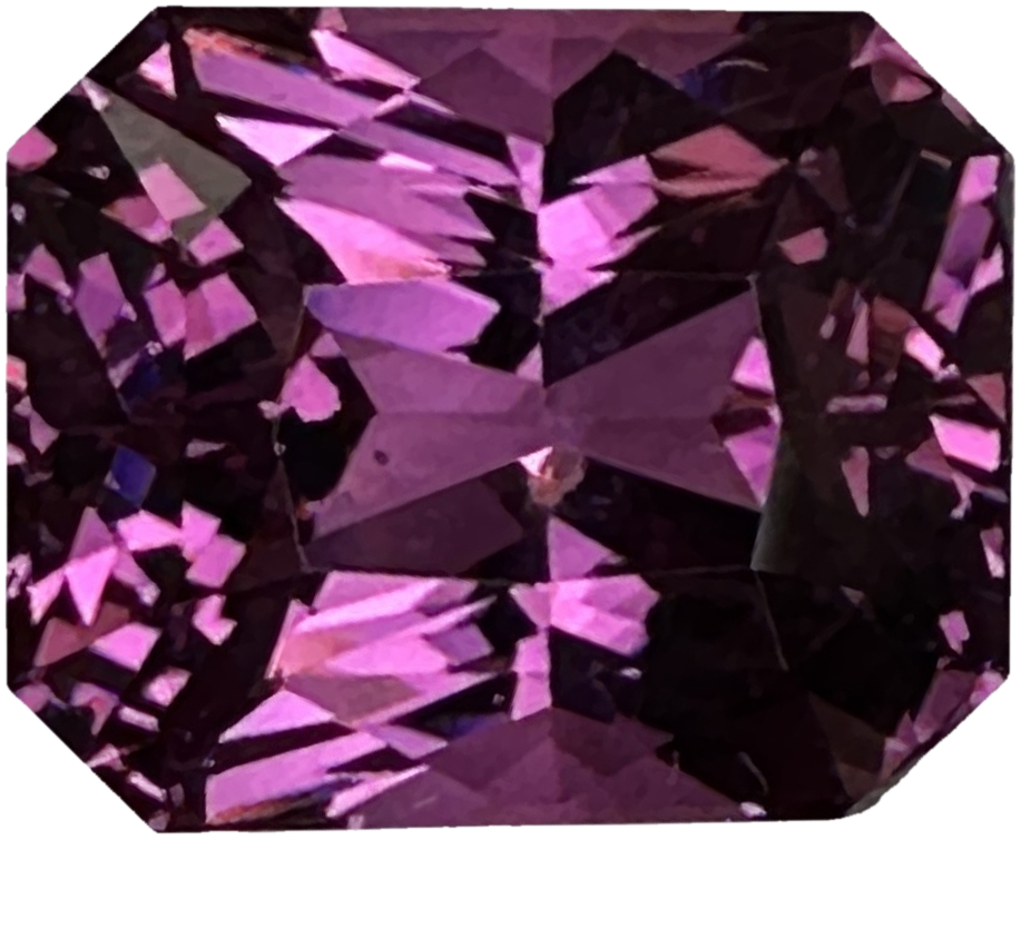 4.93ct Emerald Cut Pink Rhodolite