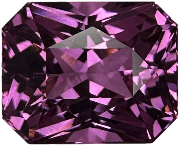 9.13x7.4mm Emerald Cut Medium Pink Rhodolite