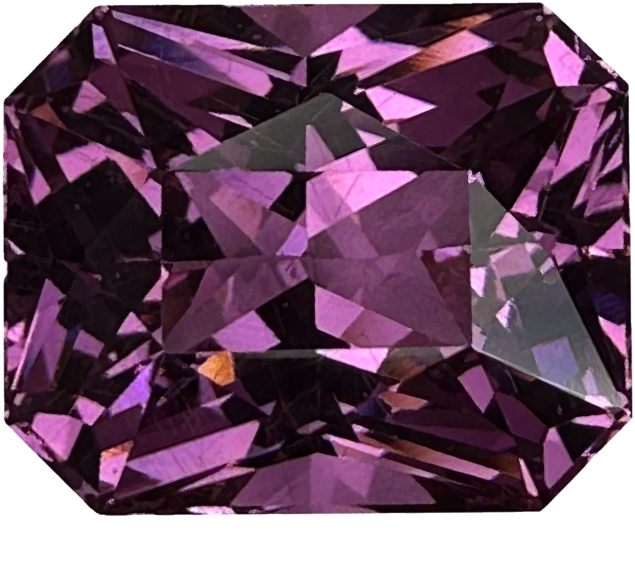 9.13x7.4mm Emerald Cut Medium Pink Rhodolite