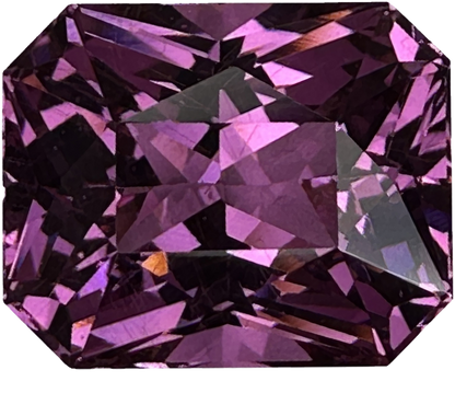 9.13x7.4mm Emerald Cut Medium Pink Rhodolite