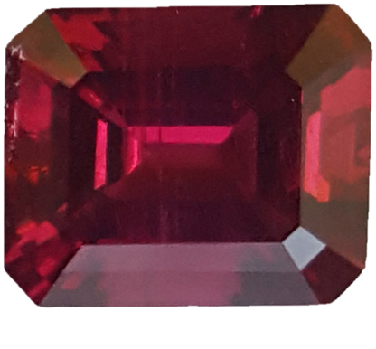 9.1x7.6mm Emerald Cut Rubellite
