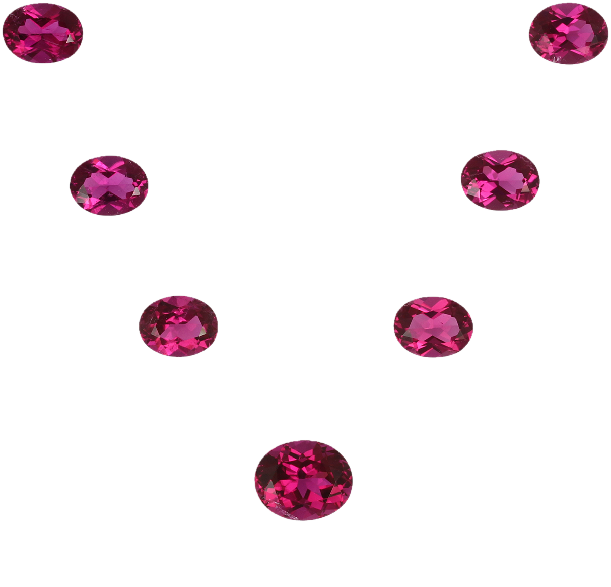 11x9mm Oval Fuchsia Color Rubellite Suite