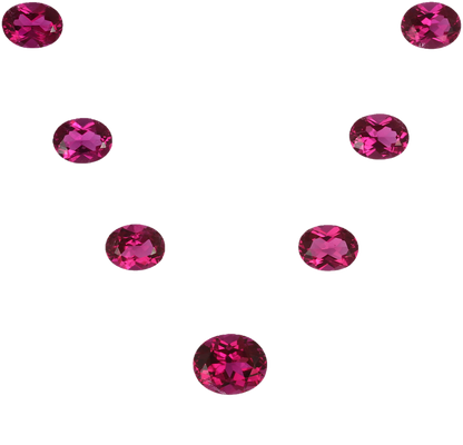 11x9mm Oval Fuchsia Color Rubellite Suite