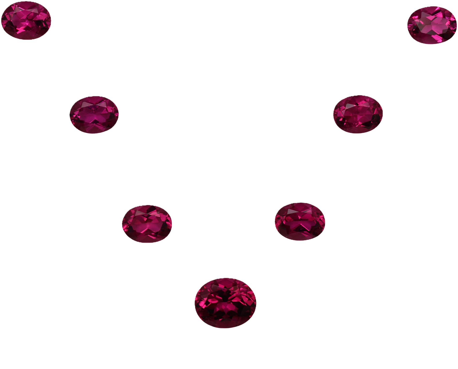 11x9mm Oval Fuchsia Color Rubellite Suite
