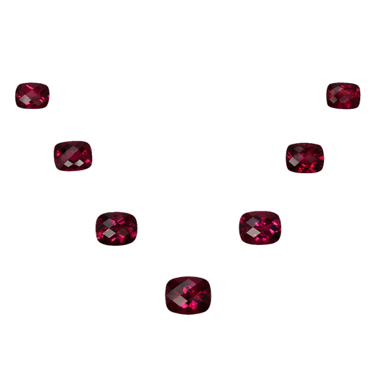 9x7mm Cushion Reddish Color Rubellite Suite