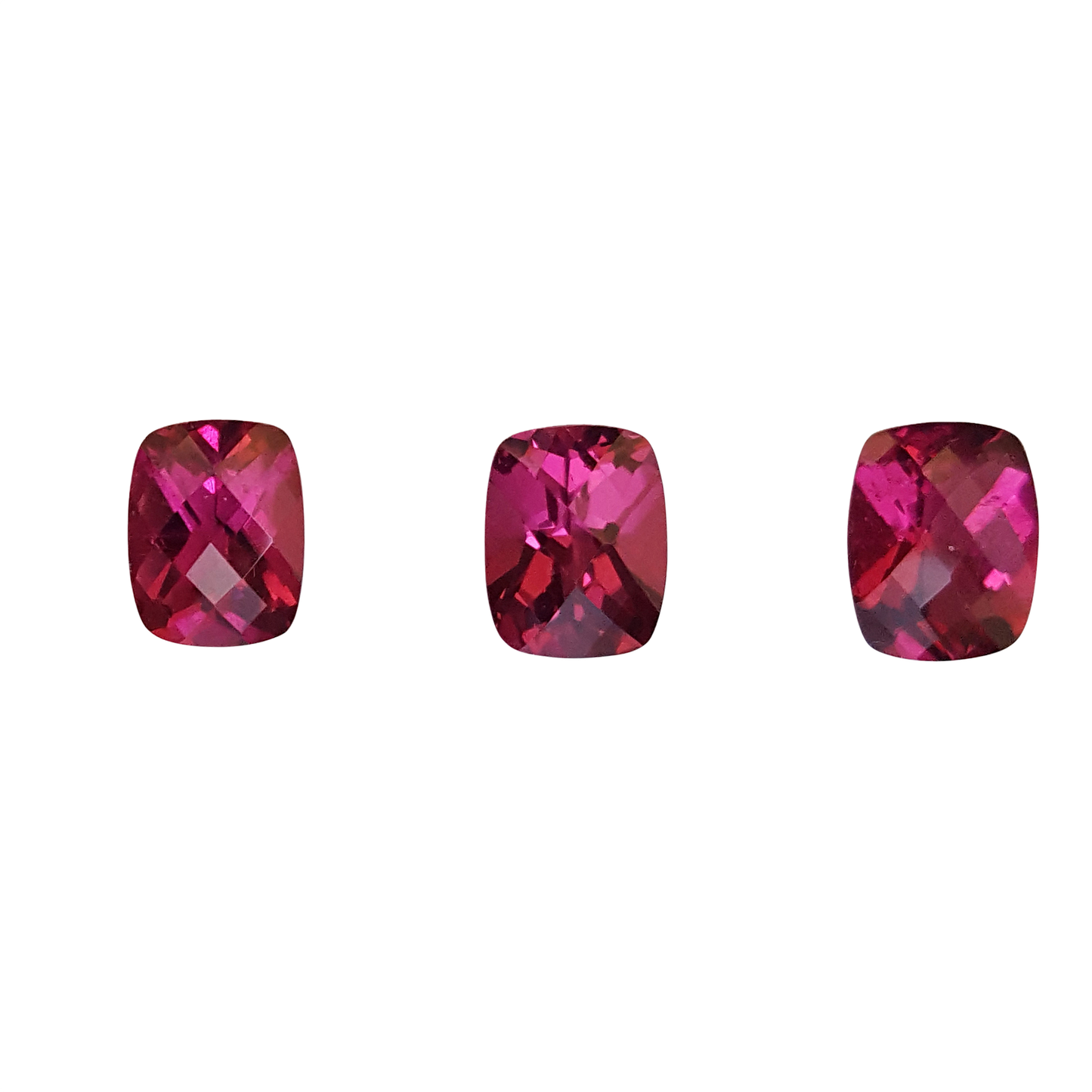 6.34ct Cushion Fuchsia Color Rubellite Set