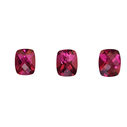 6.34ct Cushion Fuchsia Color Rubellite Set