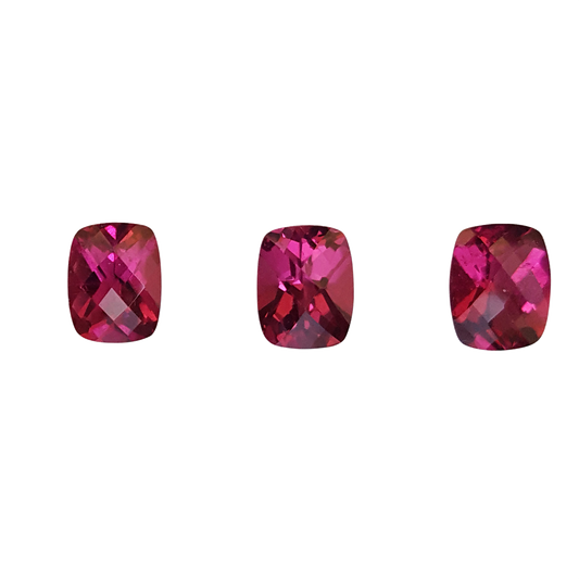 6.34ct Cushion Fuchsia Color Rubellite Set