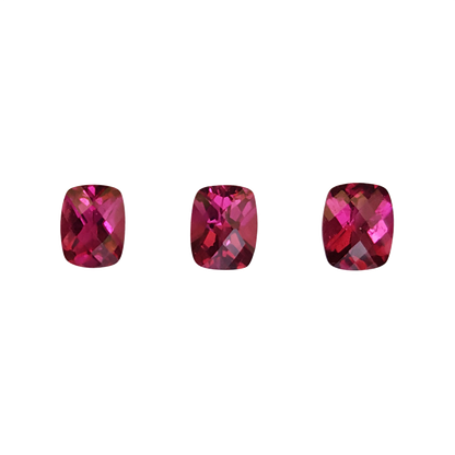 6.34ct Cushion Fuchsia Color Rubellite Set