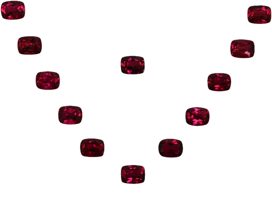 9x7mm Cushion Reddish Color Rubellite Pair