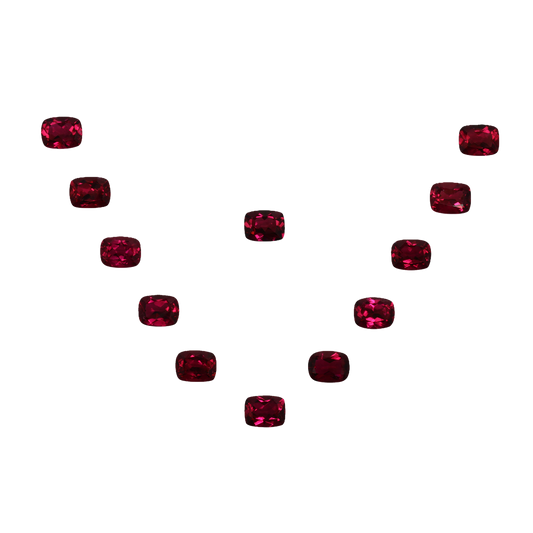 9x7mm Cushion Reddish Color Rubellite Pair