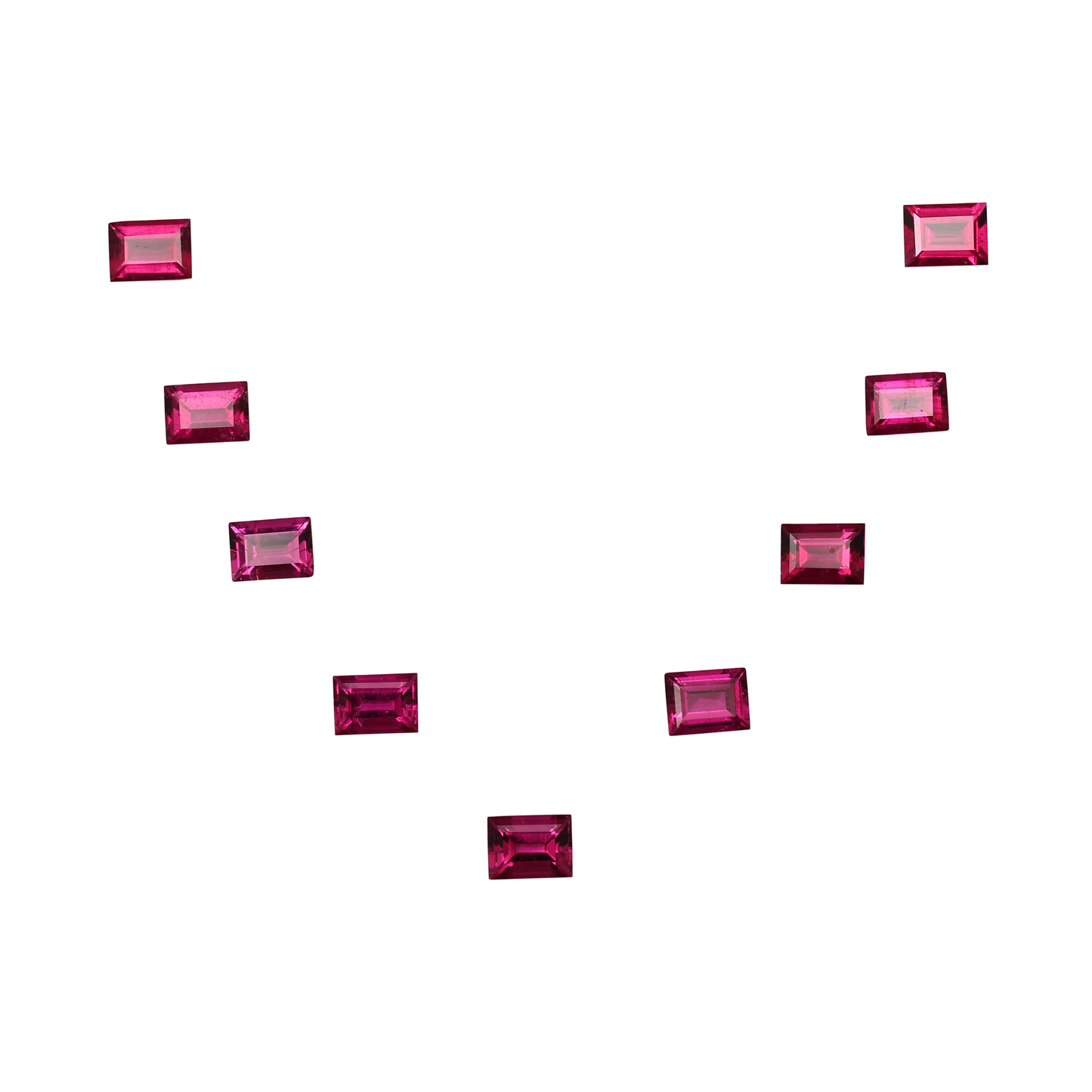 8x6mm Baguette Fuchsia Color Rubellite Suite