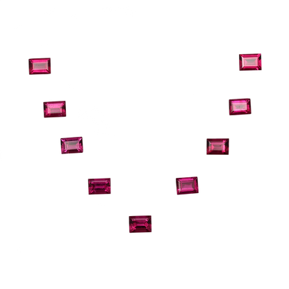8x6mm Baguette Fuchsia Color Rubellite Suite