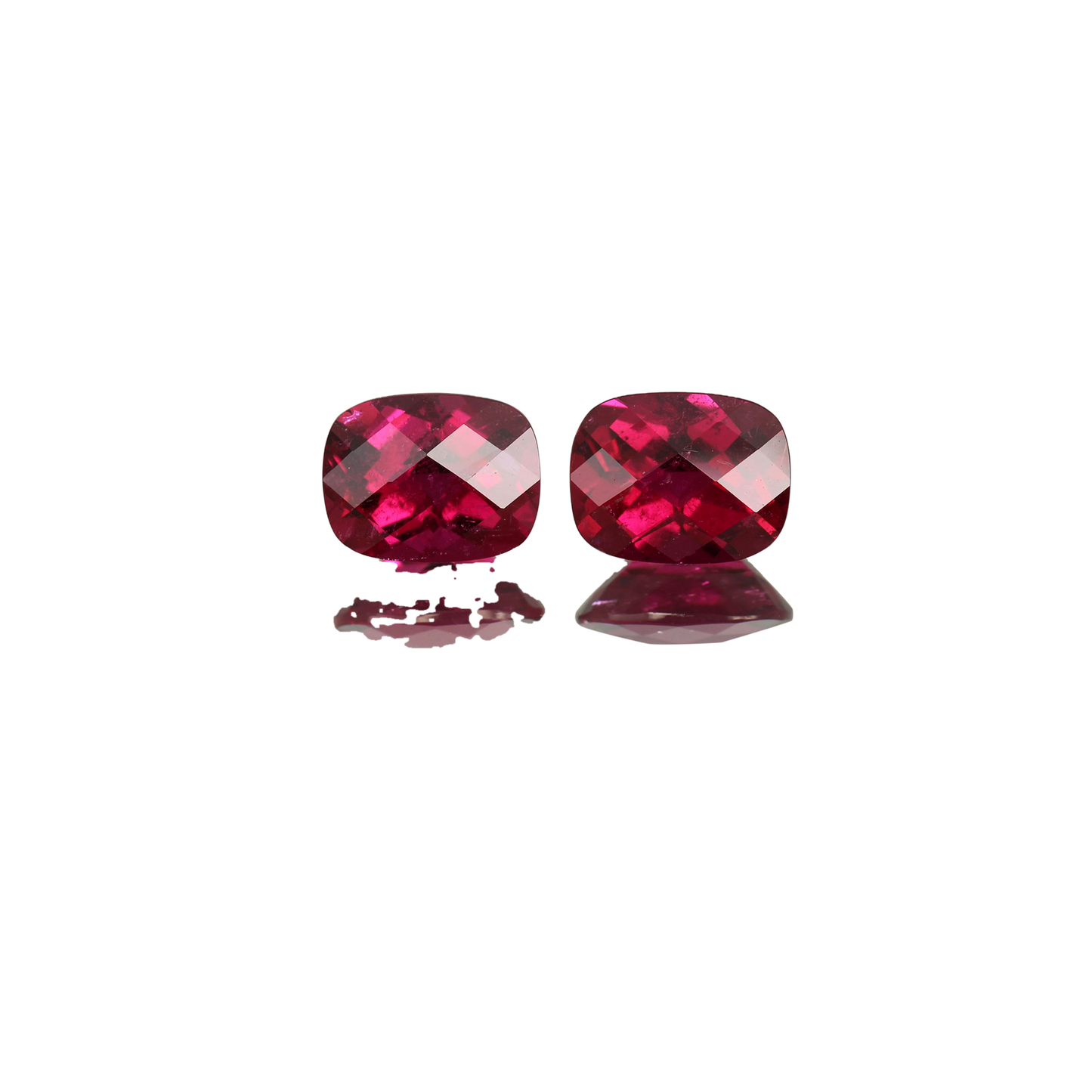 9x7mm Cushion Rubellite Pair