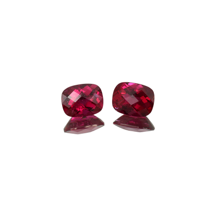 9x7mm Cushion Rubellite Pair